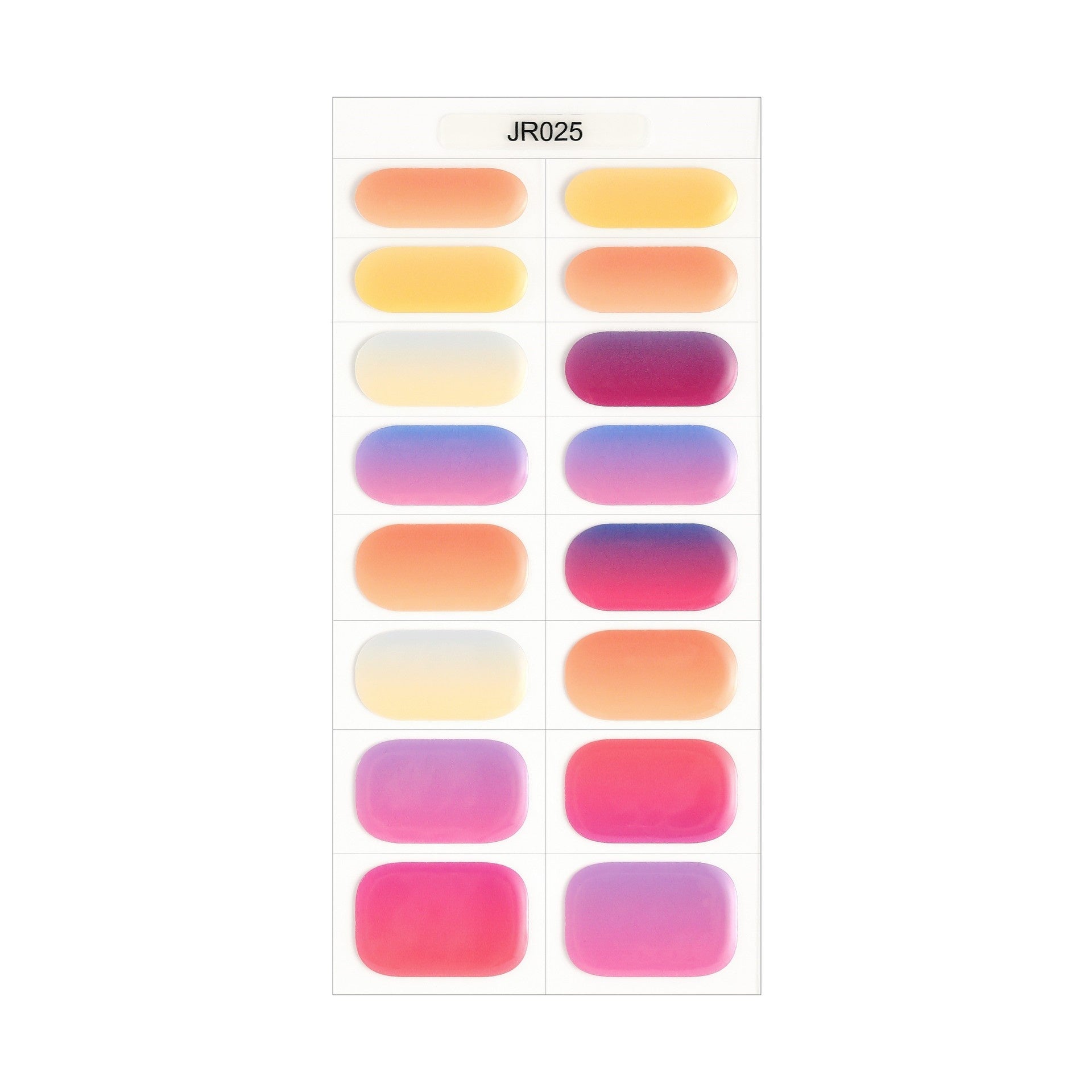 The Designer Gel Edit includes various gel colors in gradient shades, displayed in rectangular containers on a white backg...