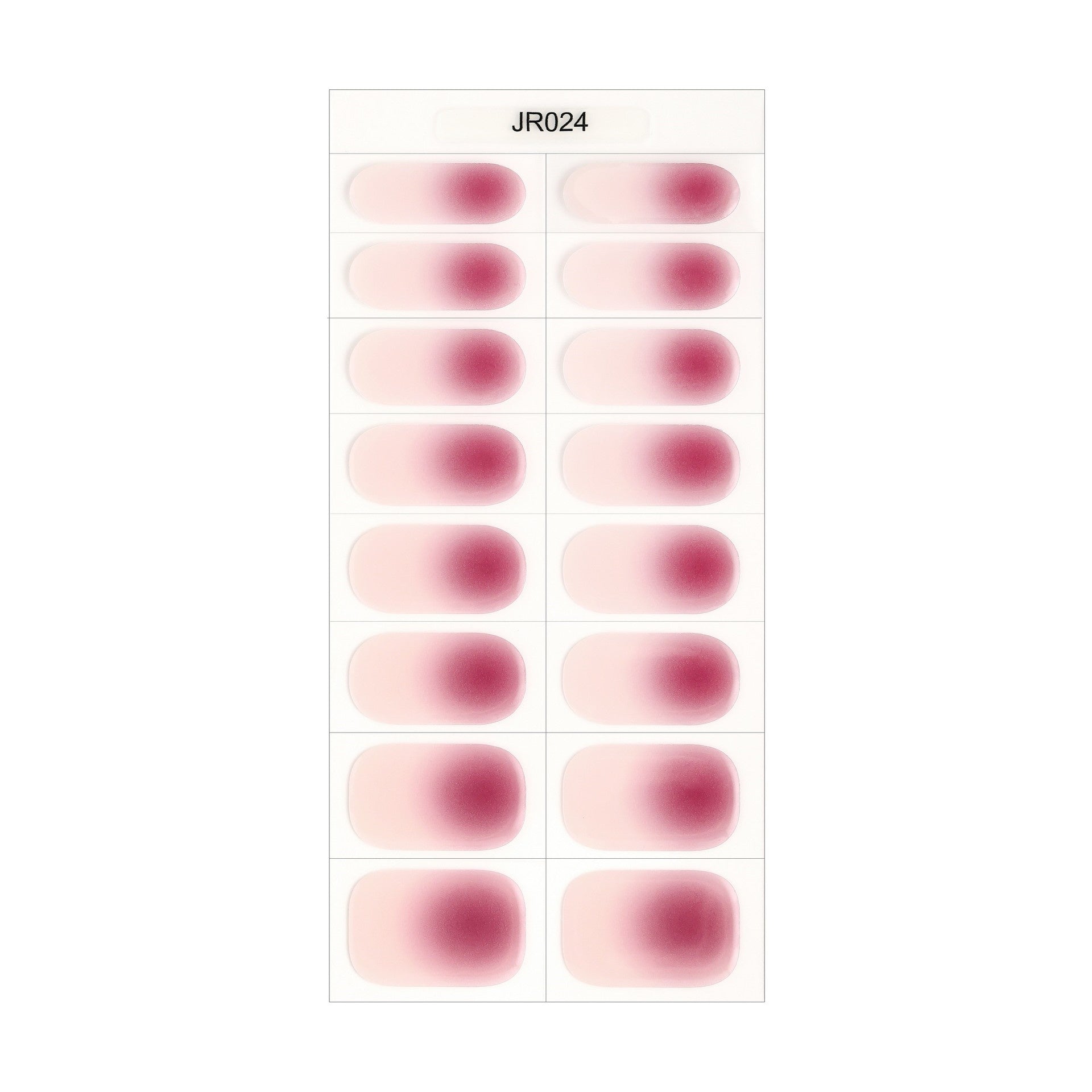 The Designer Gel Edit features a sheet of gel nail tips in various shades of pink, arranged in an organized grid.