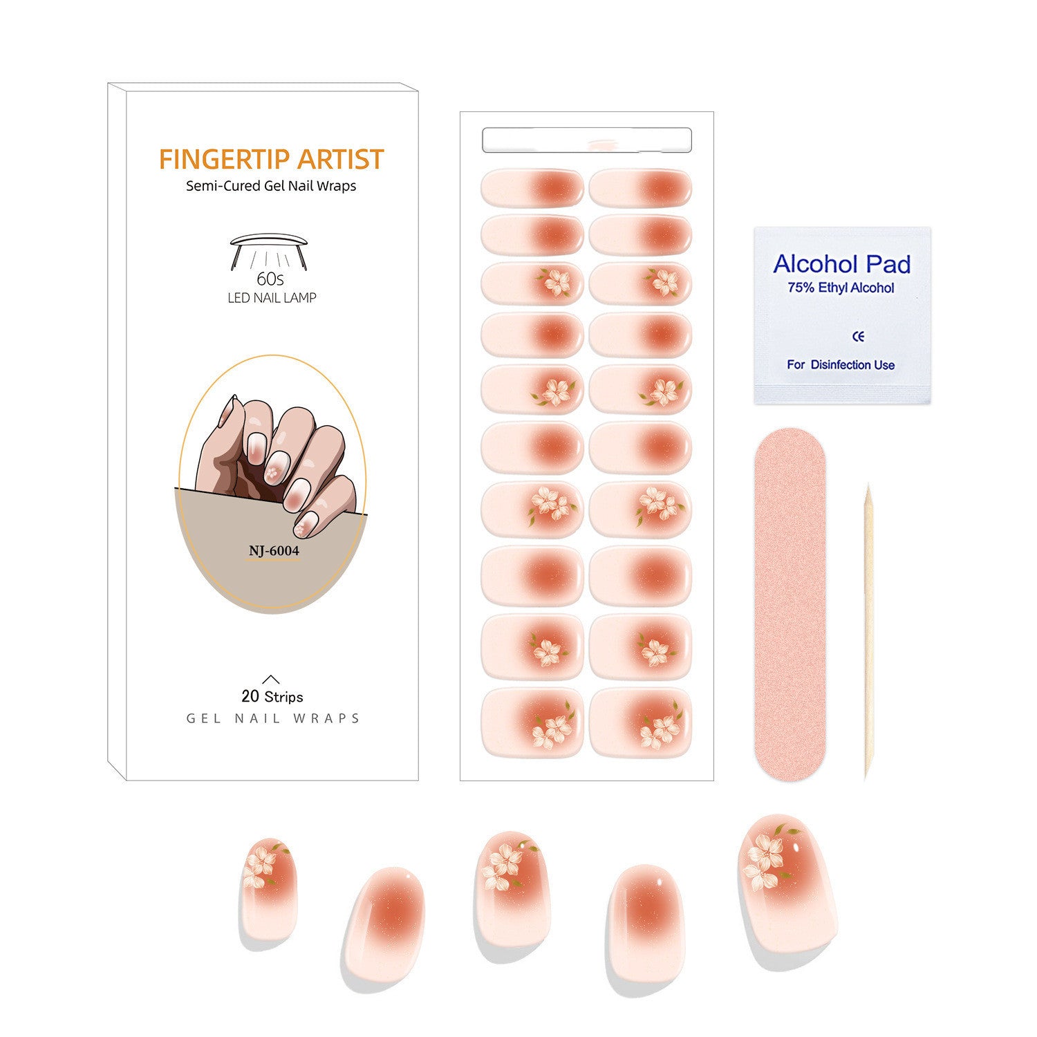 Currant™ Canvas Kit featuring gel nail wraps, alcohol pad, and nail file in a clean layout on a white background.